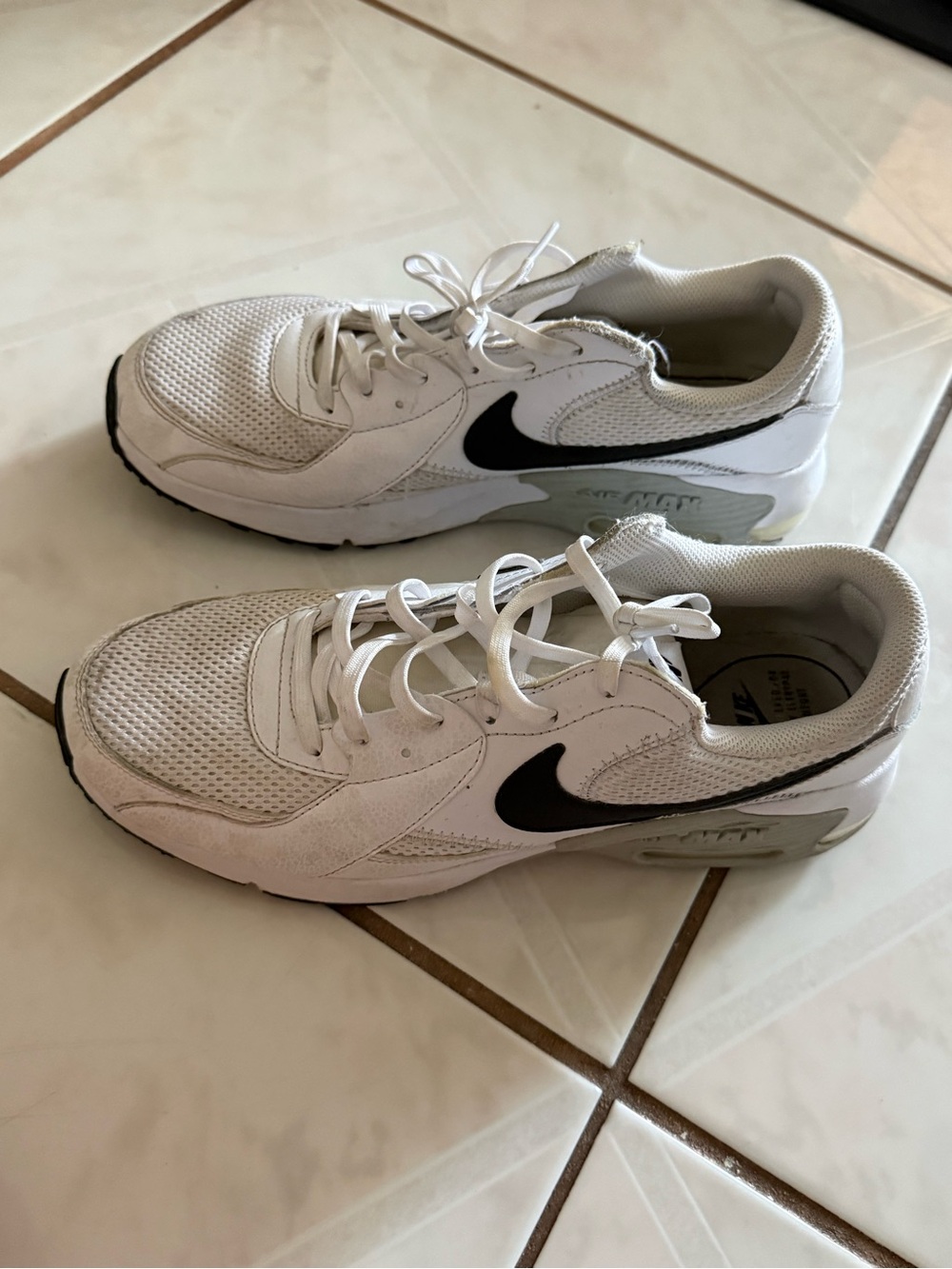 Nike White and Black AirMax Sneakers